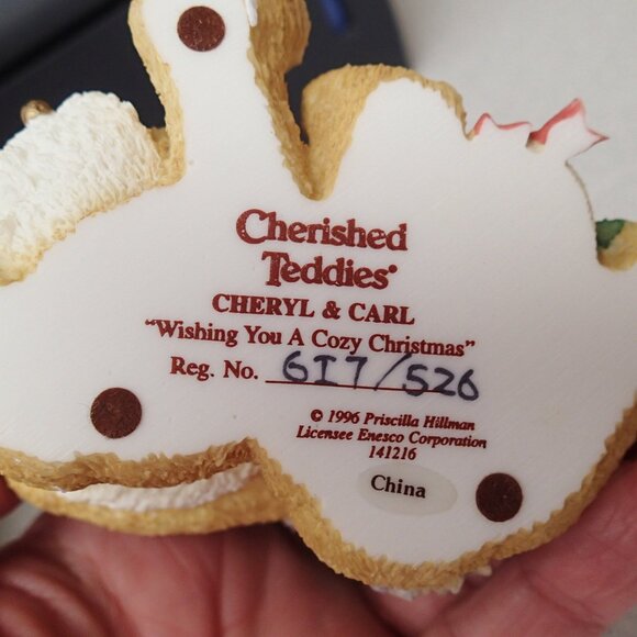 Cherished Teddies Cheryl and Carl Whishing  You A Cozy Christmas - Picture 2 of 6